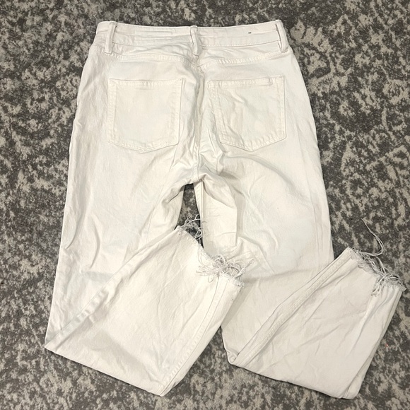 All Saints White Barely Cropped Bootcut Raw Hem Cotten Blend Jeans - Size 27 - Picture 6 of 8